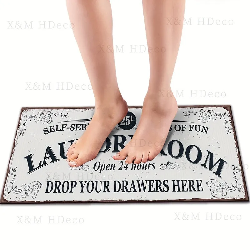 1pc Extra-Large Non-Slip Waterproof Runner Rug - Doormat for Laundry, Kitchen, Bathroom - Washable, Dirt-Resistant, Entrance Mat with Anti-Slip Backing - 24x71in - Easy to Clean, Pet-Friendly, and Perfect for High-Traffic Areas