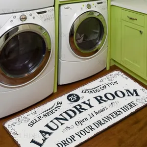 1pc Extra-Large Non-Slip Waterproof Runner Rug - Doormat for Laundry, Kitchen, Bathroom - Washable, Dirt-Resistant, Entrance Mat with Anti-Slip Backing - 24x71in - Easy to Clean, Pet-Friendly, and Perfect for High-Traffic Areas