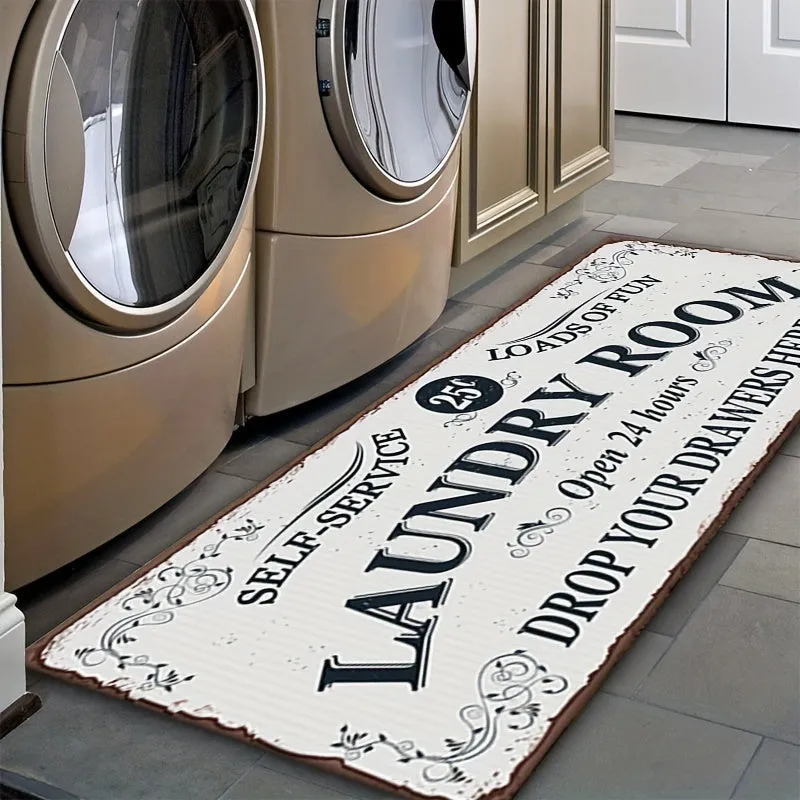 1pc Extra-Large Non-Slip Waterproof Runner Rug - Doormat for Laundry, Kitchen, Bathroom - Washable, Dirt-Resistant, Entrance Mat with Anti-Slip Backing - 24x71in - Easy to Clean, Pet-Friendly, and Perfect for High-Traffic Areas