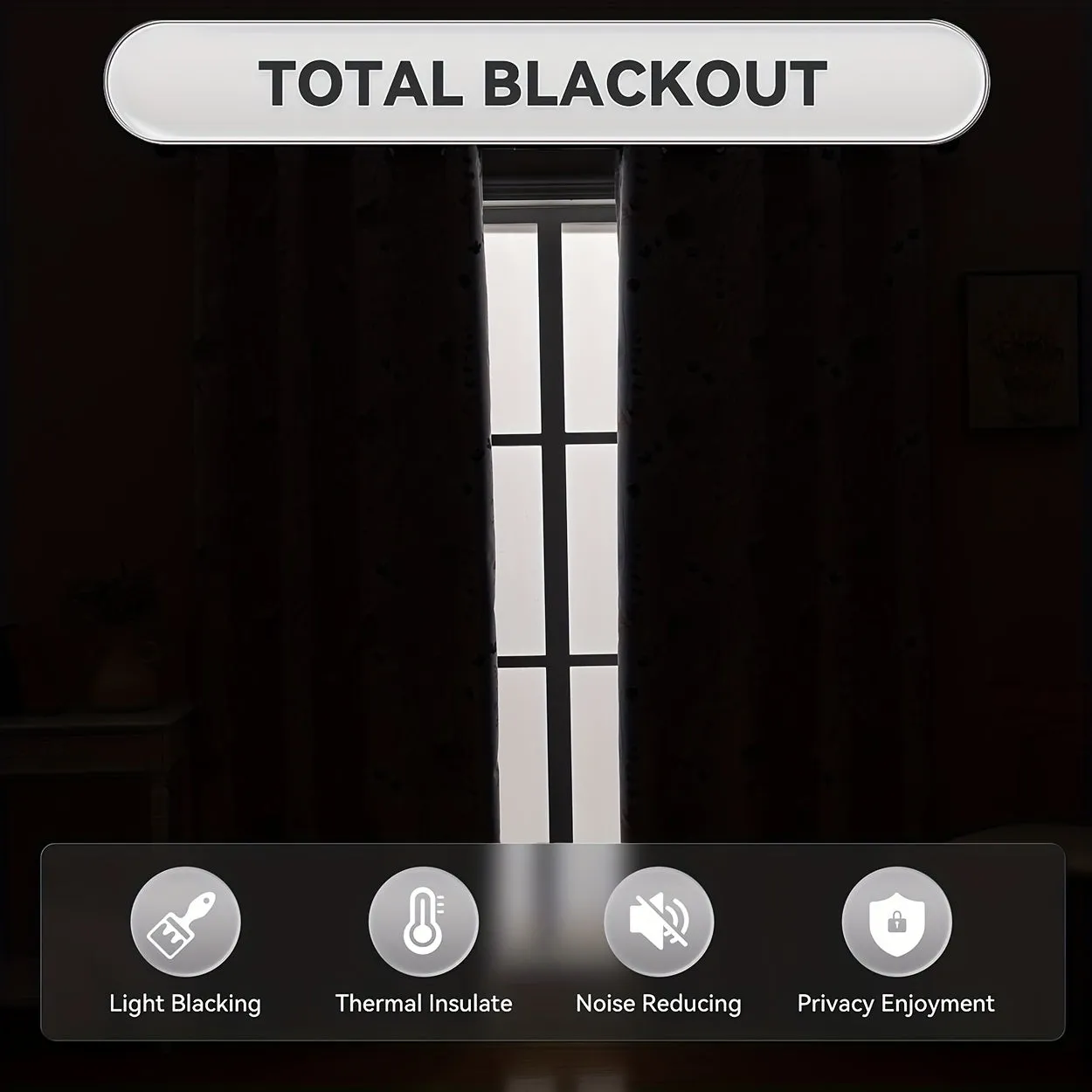 2Panels Flowers 100% Blackout Curtains, Chic Blue Flower Curtains, Top Ring Hanging, Sunscreen Insulation Shading Thick Noise Reduction Film Coated Shading Curtains, Deep Sleep Curtains, For The Bedroom Living Room Balcony Home Decoration