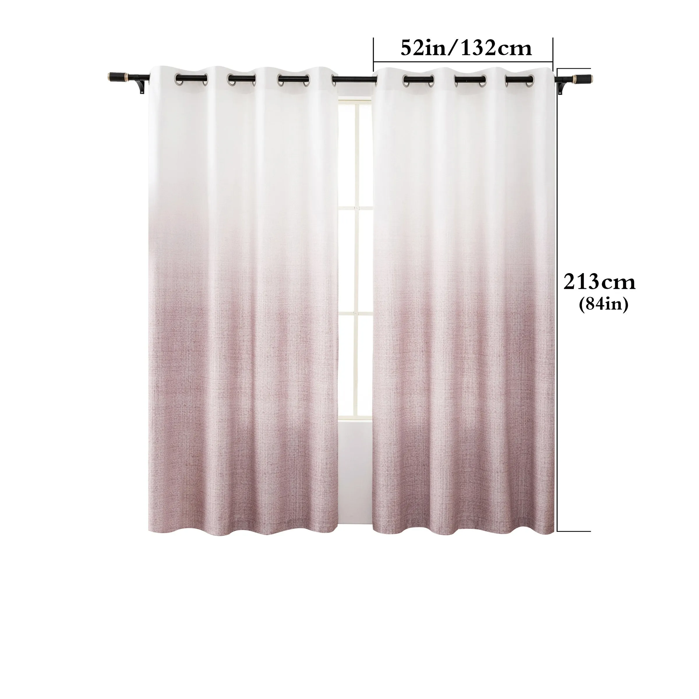 2PCS Tie Dye Gradient Blackout Curtains with Grommets, UV-Resistant, Machine Washable, Garden Style High Precision Fabric, Pastoral Theme Room Darkening Panels for Living Room and Bedroom Decoration - 300-350gsm Polyester