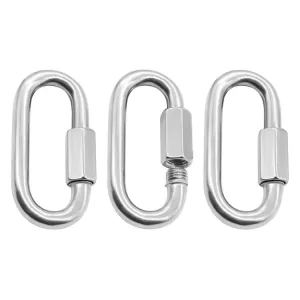 3 PCS 6mm 304 Stainless Steel Quick Connect Ring Runway Buckle