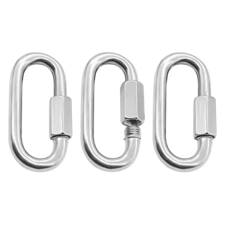 3 PCS 6mm 304 Stainless Steel Quick Connect Ring Runway Buckle