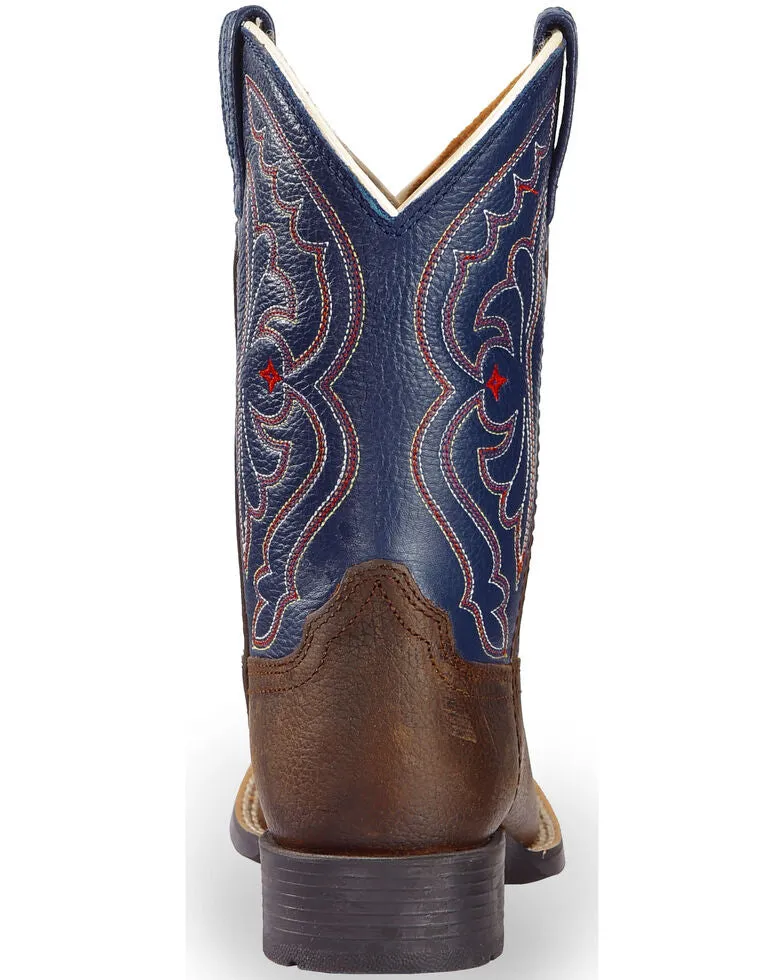 ARIAT CHILDRENS QUICKDRAW WESTERN BOOT BROWN OILY