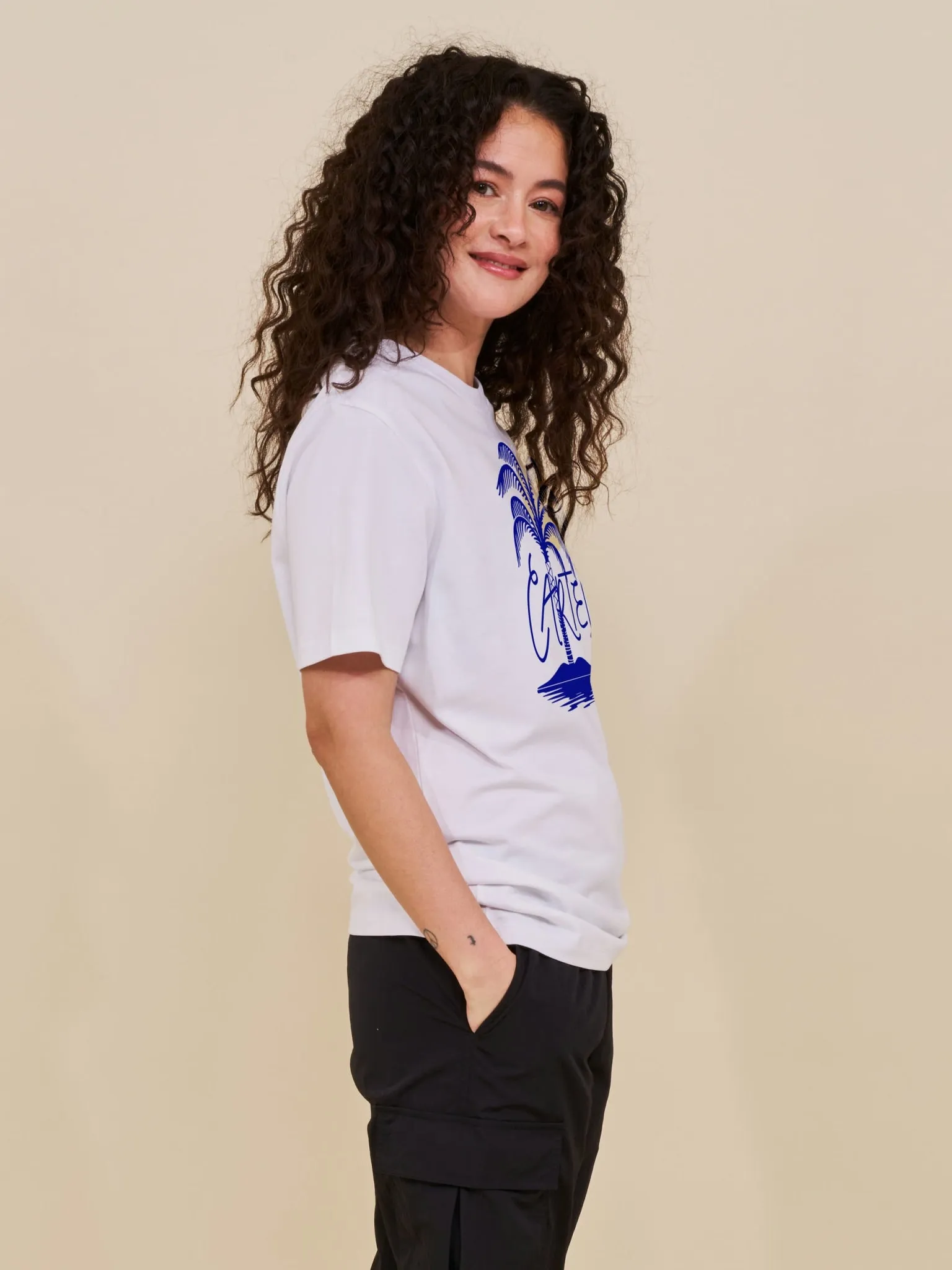 Cartel Palm T-Shirt Shell White