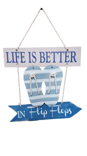 Coastal wall sign flip flops