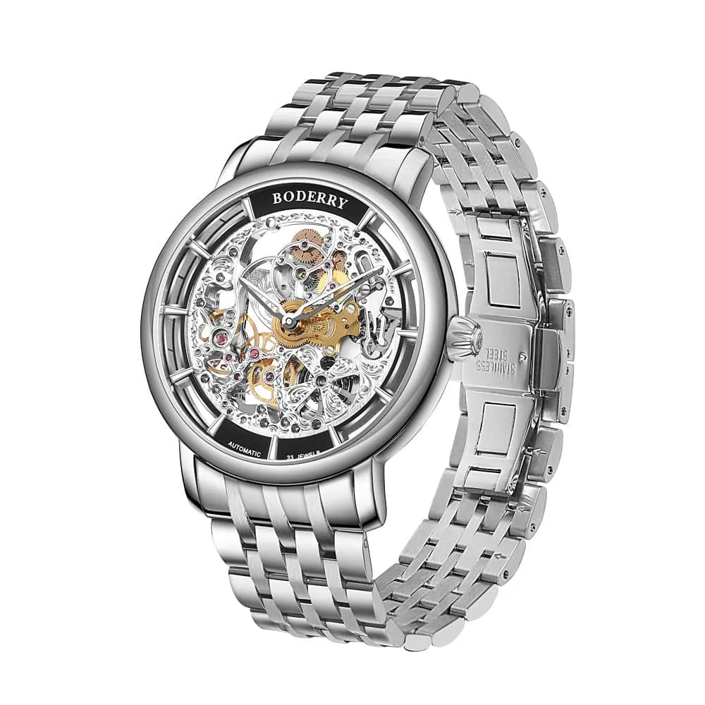 ELITE II - Engraved Micro-rotor Watch | Silver