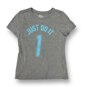 Girls Nike Size 7/8 YSM Gray Just Do It Tee