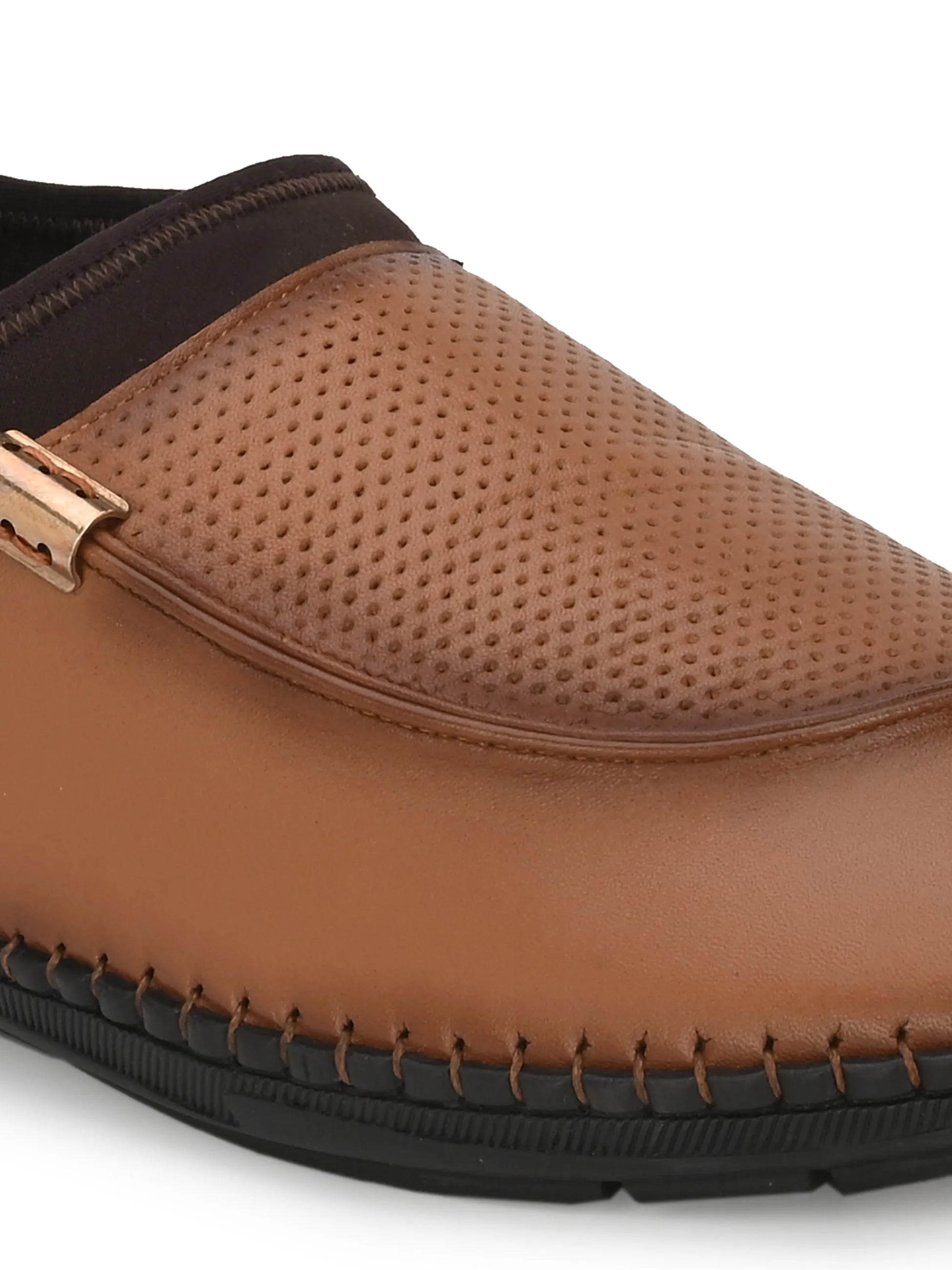 HITZ104 Men's Tan Leather Casual Slip-On Shoes