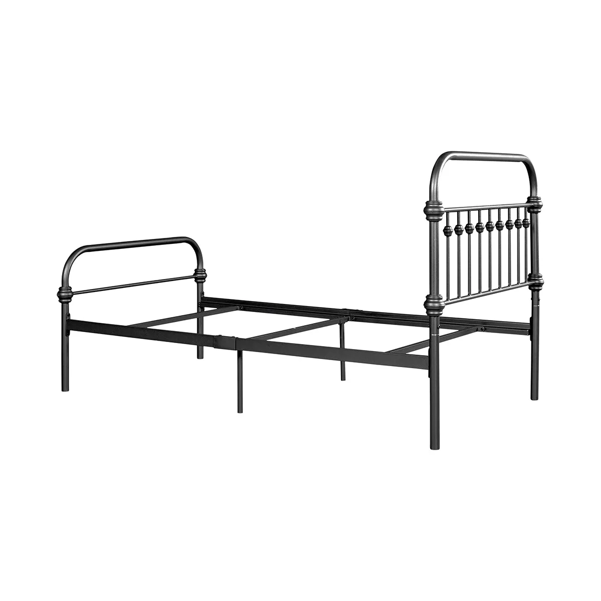 HomyCasa Black/White Modern Metal Bed - 3 Size: Full/Queen/Twin