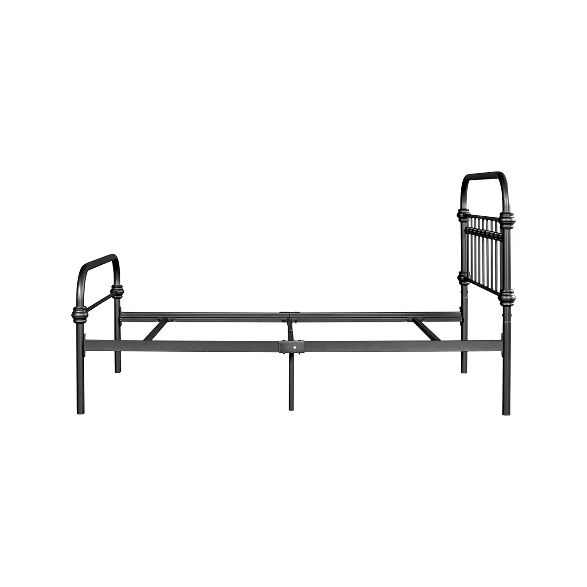 HomyCasa Black/White Modern Metal Bed - 3 Size: Full/Queen/Twin