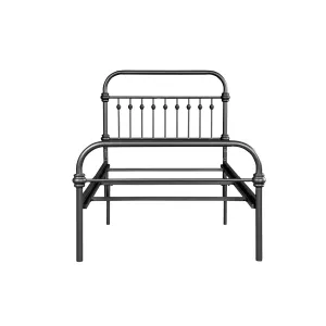 HomyCasa Black/White Modern Metal Bed - 3 Size: Full/Queen/Twin