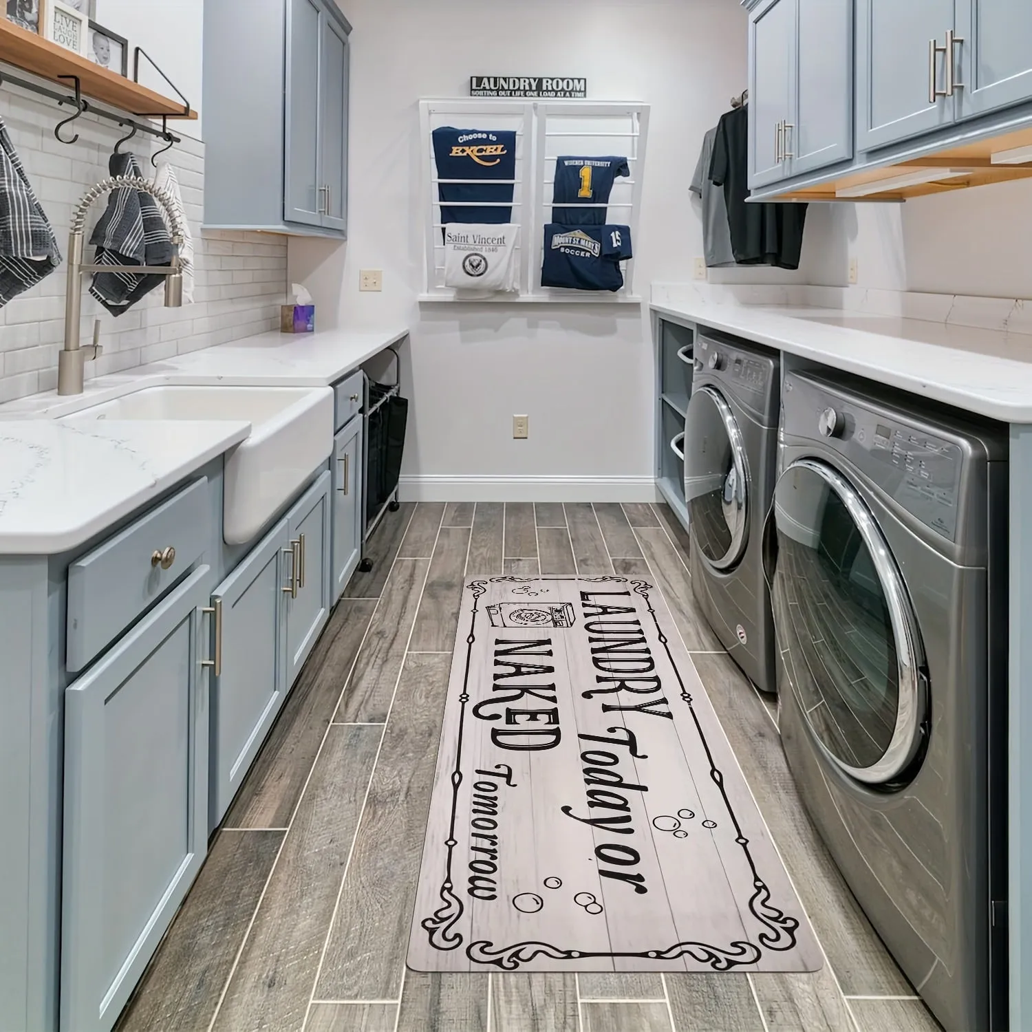 Laundry Room carpet Long Rug Area Rug Non-Slip Floor Mat Waterproof Farmhouse Carpet for Kitchen Laundry Floor Mat 20*60"