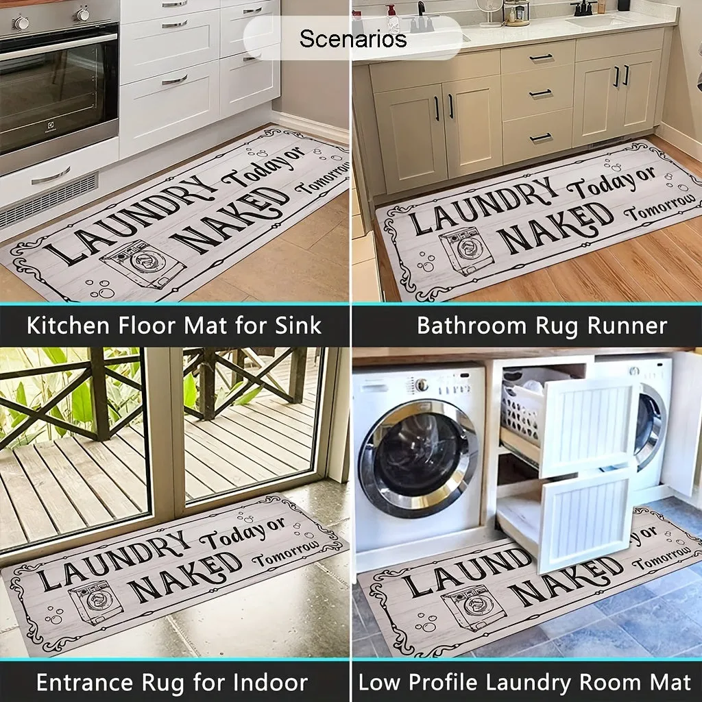 Laundry Room carpet Long Rug Area Rug Non-Slip Floor Mat Waterproof Farmhouse Carpet for Kitchen Laundry Floor Mat 20*60"