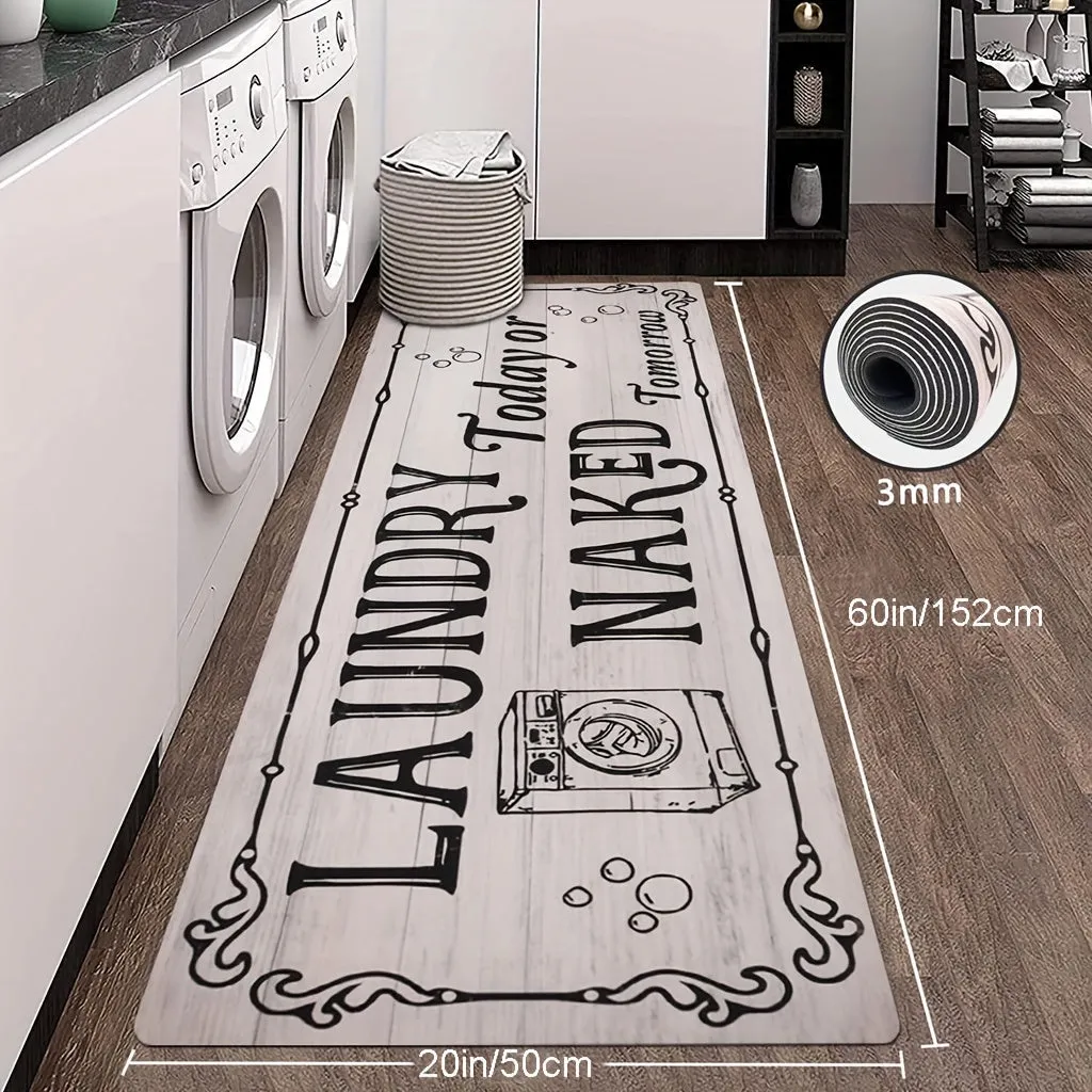 Laundry Room carpet Long Rug Area Rug Non-Slip Floor Mat Waterproof Farmhouse Carpet for Kitchen Laundry Floor Mat 20*60"
