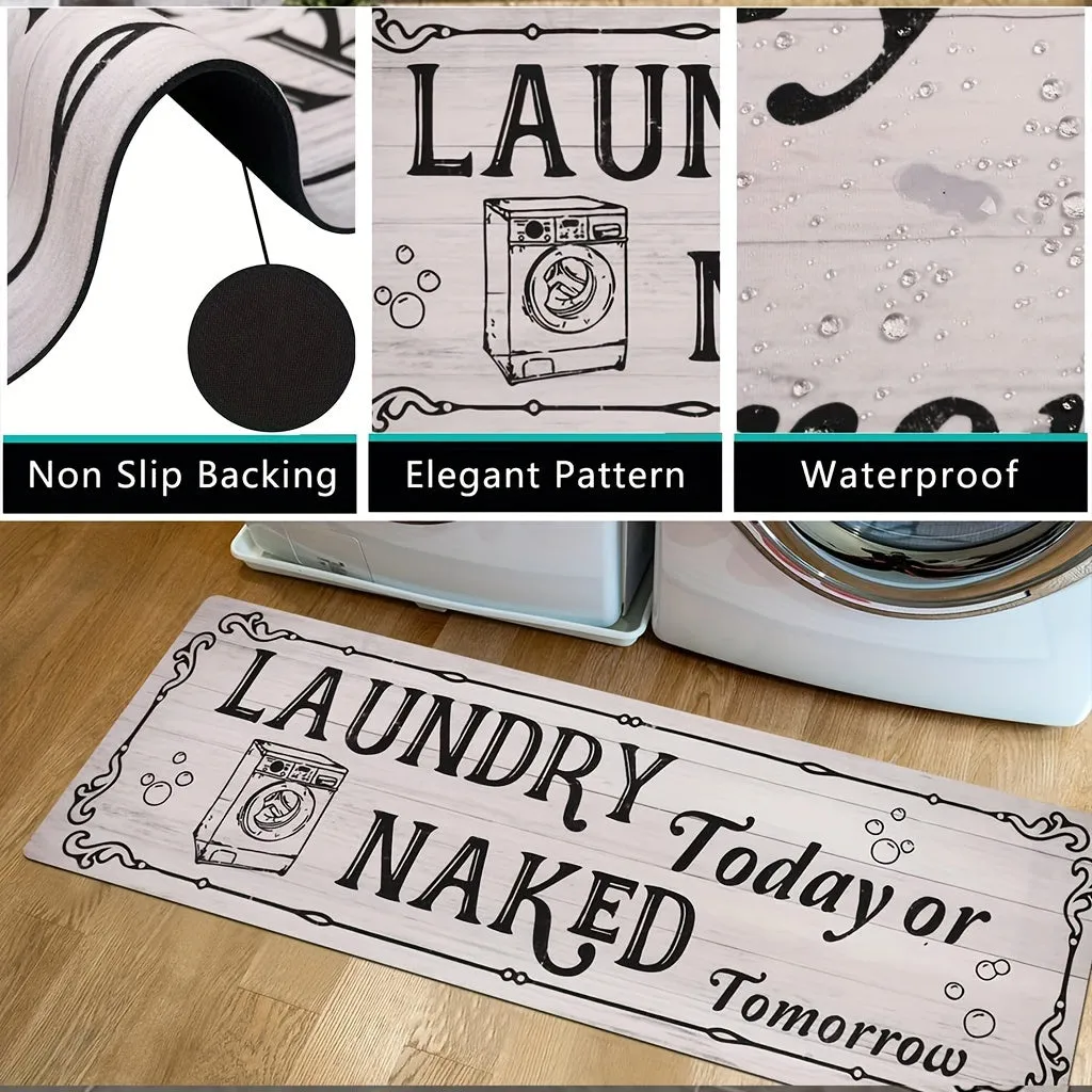 Laundry Room carpet Long Rug Area Rug Non-Slip Floor Mat Waterproof Farmhouse Carpet for Kitchen Laundry Floor Mat 20*60"