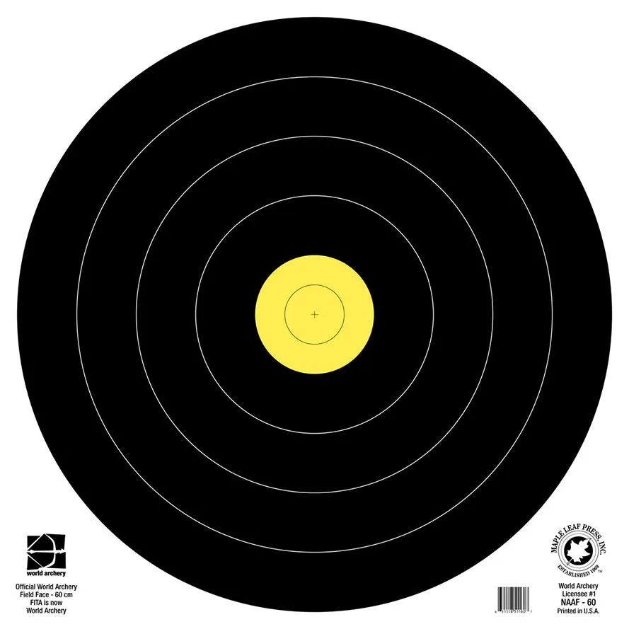 Maple Leaf Official World Archery Field 60cm, Waterproof Target Face (NAAF-60 WP)