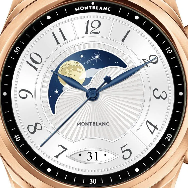 Montre Montblanc Summit 2  acier doré et cuir