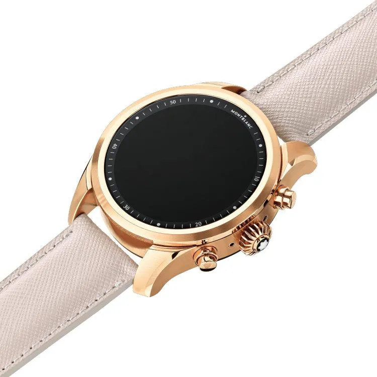 Montre Montblanc Summit 2  acier doré et cuir