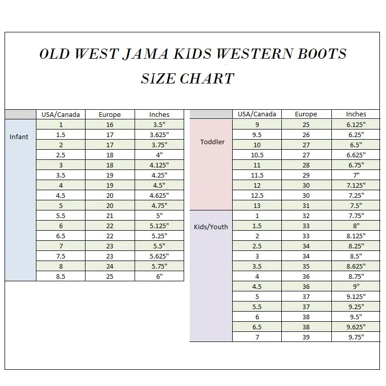 Old West Children’s Cowboy Boots #1129