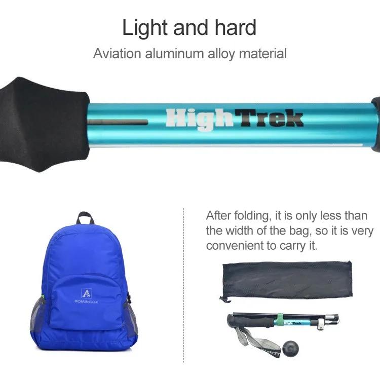 Outdoor Mountaineering Portable Foldable Ultra light Aluminium Alloy Alpenstocks Trekking Poles, Length : 35-125CM (Red)
