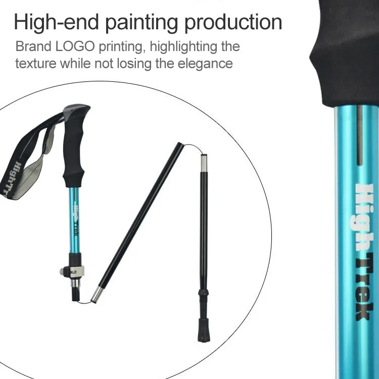 Outdoor Mountaineering Portable Foldable Ultra light Aluminium Alloy Alpenstocks Trekking Poles, Length : 35-125CM (Red)