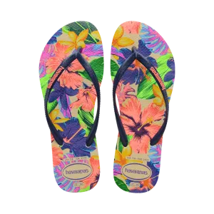 Slim Floral Neon Flip Flops