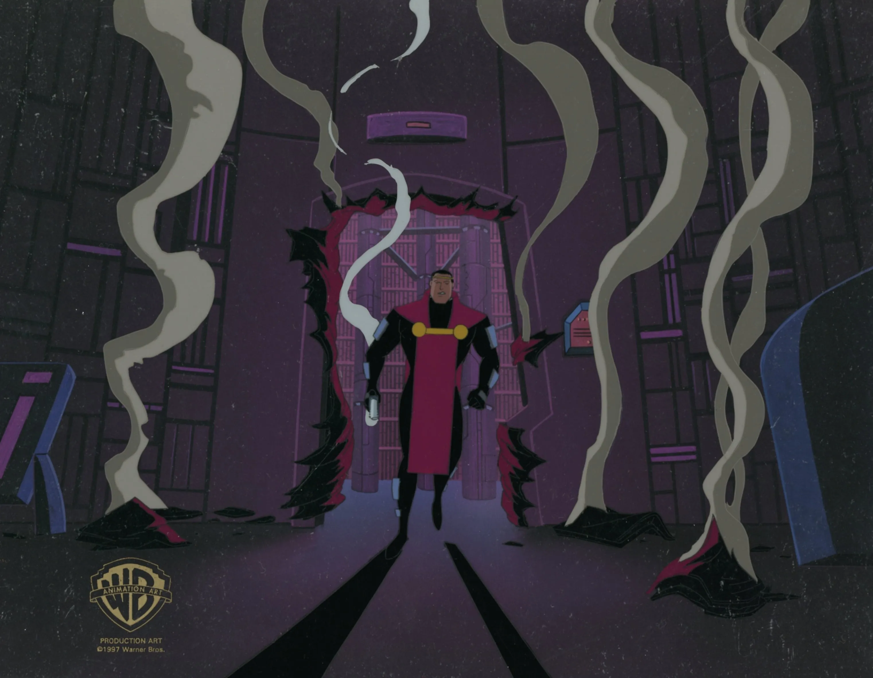 Superman The Animated Series Original Production Cel on Original Background: Jor-El