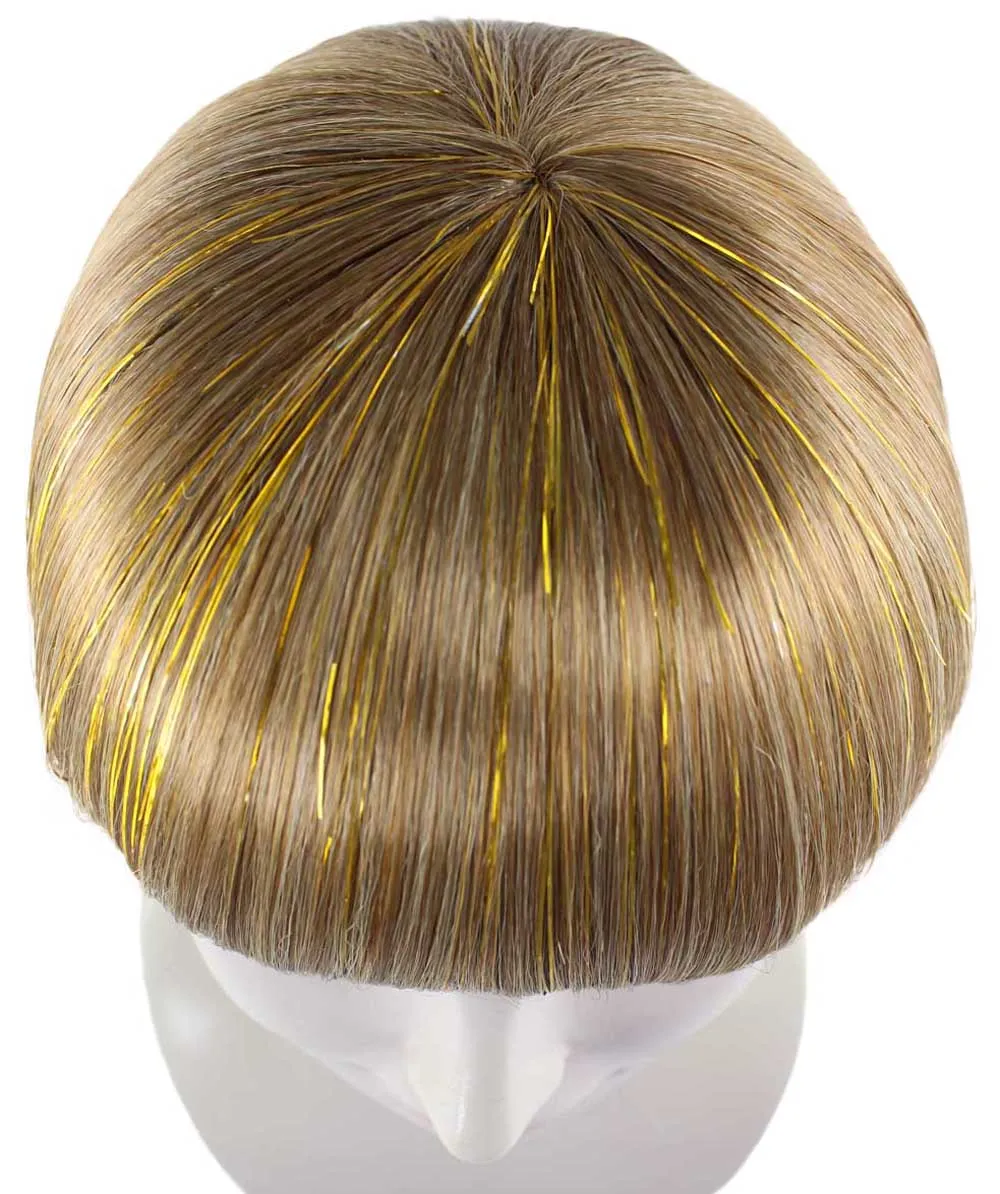 Womens Gold Bob Wig | Stage/Event Fancy Halloween Wigs | Premium Breathable Capless Cap
