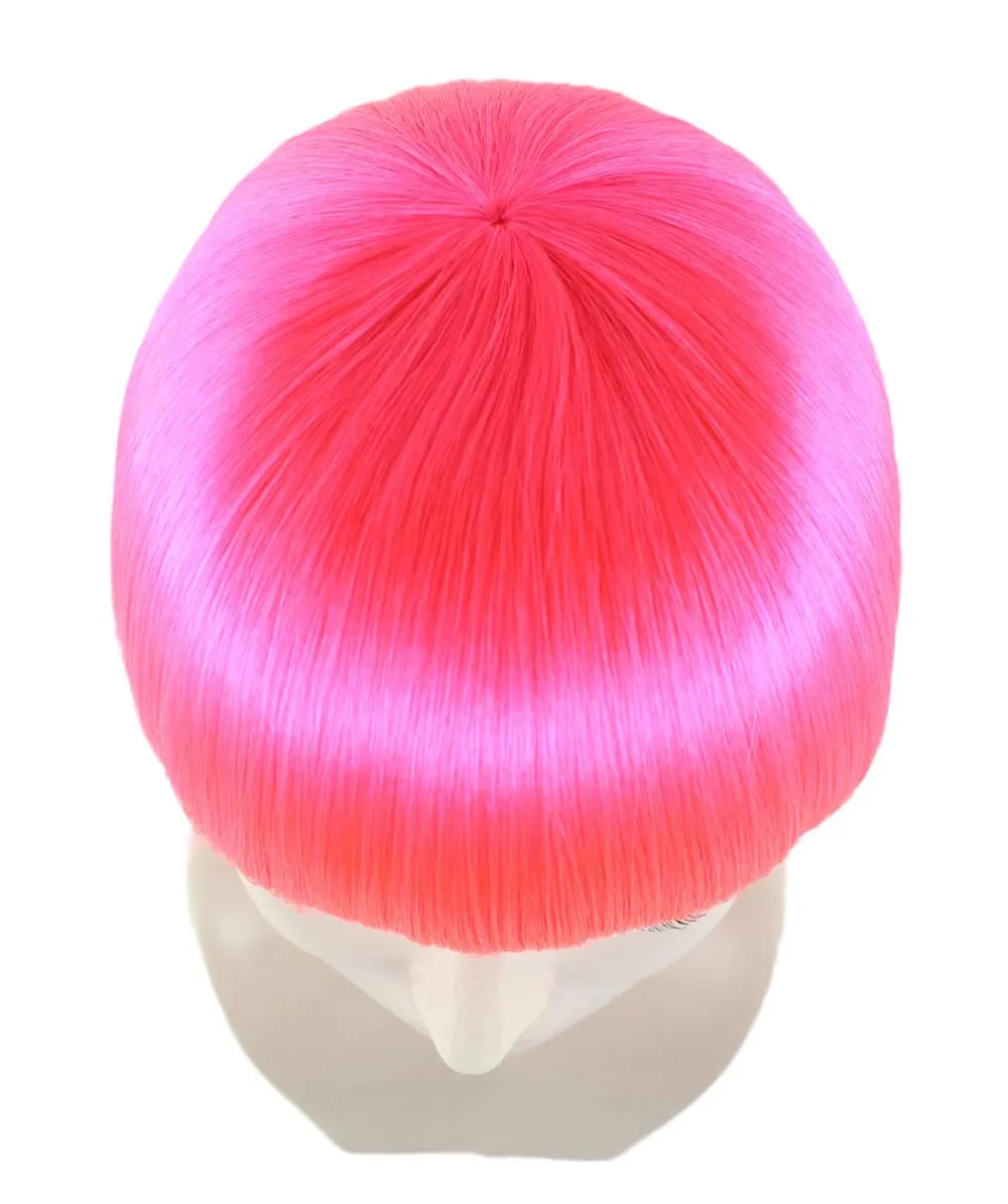 Womens Neon Pink Bob Wig | Party Ready Fancy Cosplay Halloween Wigs | Premium Breathable Capless Cap